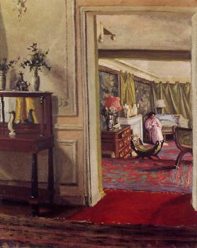 Felix Vallotton : Interior with Woman in Pink